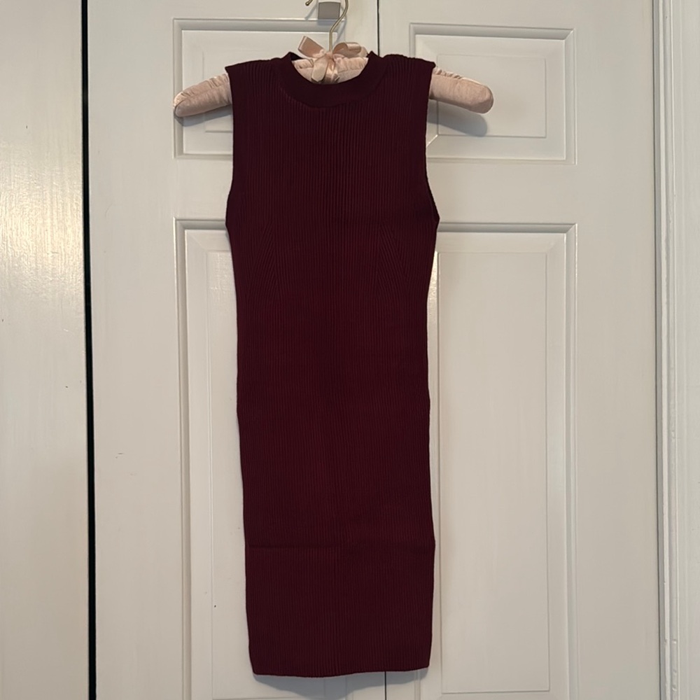 Forever 21 Sleeveless Burgundy Sweater Dress